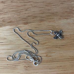 Silver Bee Necklace and Matching Earrings